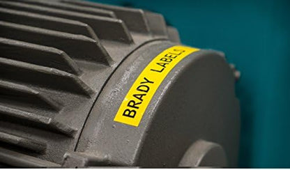 Brady Authentic (M21-750-595-YL) All-Weather Vinyl Label for Indoor/Outdoor ID, Lab and Equipment Labeling, Black on Yellow- For M210, M210-LAB, M211, BMP21-PLUS and BMP21-LAB Printers, .75" W 21' L