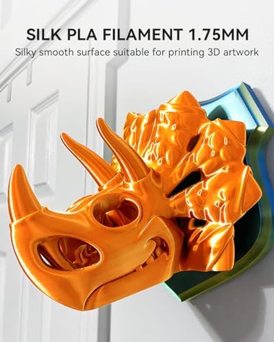 SUNLU 12KG 3D Printer Silk PLA Filament Bundle, Silk Filament 1.75mm+/- 0.02mm, 1KG Spool(2.2 LBS), Total 12KG, Light Gold+Silver+Black+White+Grey+Red+Blue+Green+Orange+Pink+Purple+Red Copper