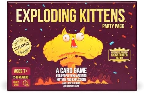 Exploding Kittens Party Pack - 2-10 Players - Ages 7+ - 15 Minutes to Play - Party & Family Card Game for Kids & Adults