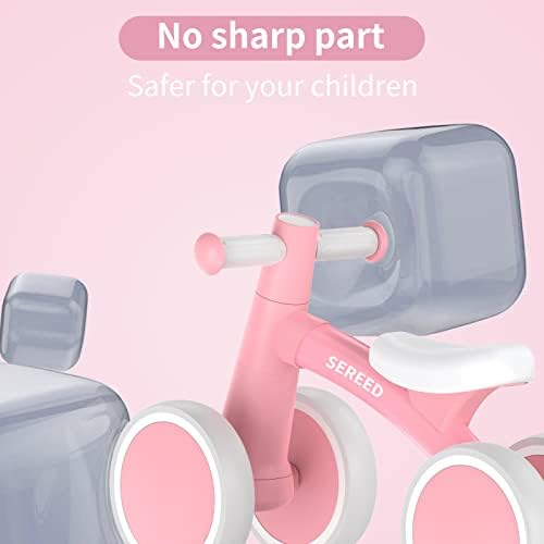 SEREED Baby Balance Bike for 1 Year Old Boys Girls 12-24 Month Toddler Balance Bike, 4 Wheels Toddler First Bike, First Birthday Gifts