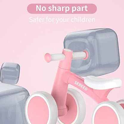 SEREED Baby Balance Bike for 1 Year Old Boys Girls 12-24 Month Toddler Balance Bike, 4 Wheels Toddler First Bike, First Birthday Gifts
