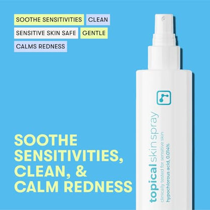 BRIOTECH Topical Skin Spray, Hypochlorous Acid Spray for Sensitive Skin, HOCl Facial Mist, Full Body Support Against Irritation, Calm Redness, Soothe Foot & Scalp, 4 oz (2 Pack)