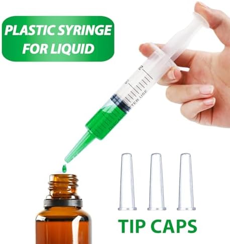 HiMo Pack of 50 - 60ml Syringe, 60cc syringes with caps for Liquid, Oral, Jello Shot, Scientific Labs, Measurement, Dispensing, Catheter Tip