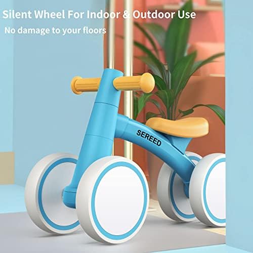 SEREED Baby Balance Bike for 1 Year Old Boys Girls 12-24 Month Toddler Balance Bike, 4 Wheels Toddler First Bike, First Birthday Gifts