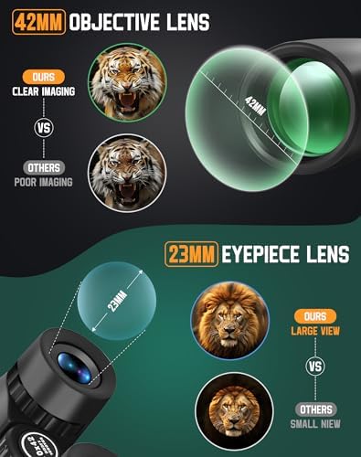 BEBANG Binoculars for Adults 10x42 High Powered Waterproof Binoculars for Bird Watching, Hunting, Travel, Stargazing, Sports, Wildlife, Bright and Clear Range of View