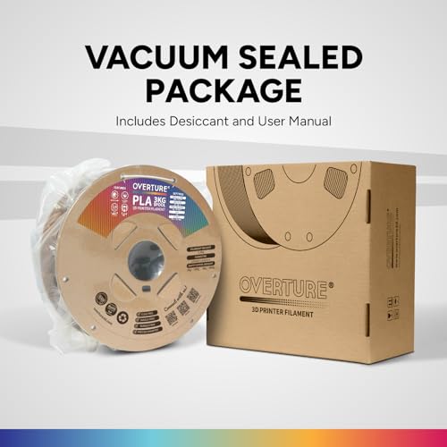 OVERTURE PLA Filament 1.75mm, Neatly Wound 3D Printer Filament 3kg Spool (6.6lbs), Dimensional Accuracy +/- 0.02 mm, Fit Most FDM 3D Printers (White 3KG-1 Pack)