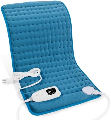 Heating Pads,Electric Heating Pads for Back,Shoulder,Hot Pad for Neck and Arms,Abdomen,Moist Heated Pad for Legs and Knee,Auto Shut Off(Deep Sky Blue, 24''×12'')