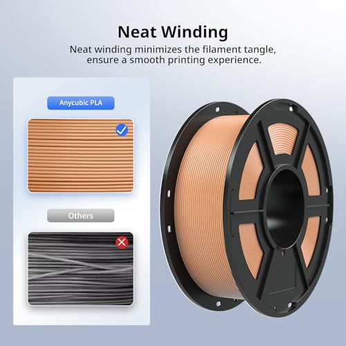 Anycubic PLA 3D Printer Filament Bundle, Intelligent PLA Filament, 1.75mm Dimensional Accuracy +/- 0.02mm, 1KG Spool, 4KG, Peach Pink, Interstellar Violet, Tropical Turquoise, Spring Leaf