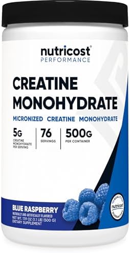 Nutricost Creatine Monohydrate Powder 500G (Blue Raspberry) (Pack of 2)