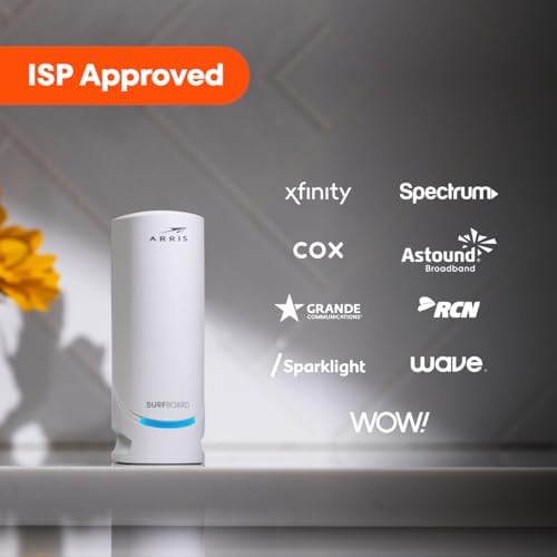 ARRIS (S34) - Cable Modem - Fast DOCSIS 3.1 Multi-Gigabit Cable Modem, for Comcast Xfinity, Cox, Spectrum & More, 2.5 Gbps Max Internet Speeds, 2 Year Warranty - (No Built-in WiFi)