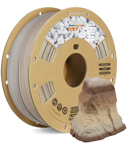 OVERTURE Rock PLA Filament 1.75mm, Marble PLA 3D Printer Filament 1kg Spool (2.2lbs), Dimensional Accuracy +/- 0.02 mm, Fit Most FDM Printer (Fossil Rock)