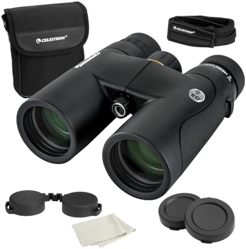 Celestron–Nature DX ED 10x42 Premium Binoculars –Extra-Low Dispersion Objective Lenses –Outdoor and Birding Binocular–Fully Multi-Coated with BaK-4 Prisms–Rubber Armored – Fog & Waterproof Binoculars