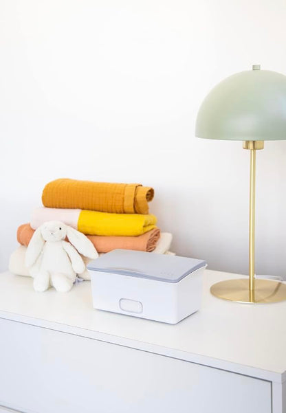 Ubbi Baby Wipes Dispenser, Baby Wipes Case, Baby Wipes Holder With Weighted Plate, Keeps Wipes Fresh And Non-Slip Rubber Feet, Gray