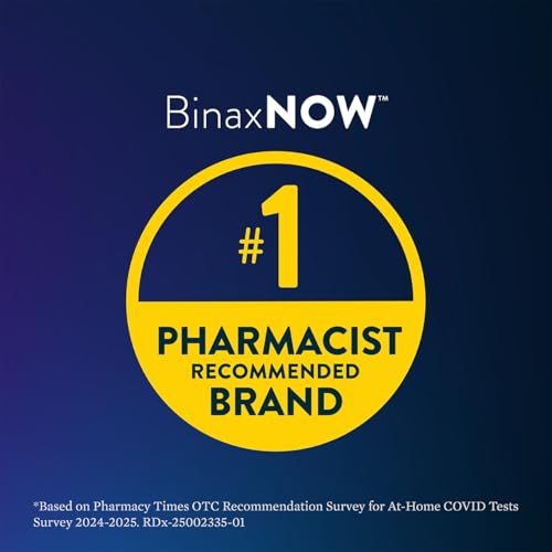 BinaxNOW COVID-19 Antigen Self Test, 1 Pack, 10 Tests Total, COVID Test With 15-Minute Results Without Sending to a Lab, Easy to Use at Home
