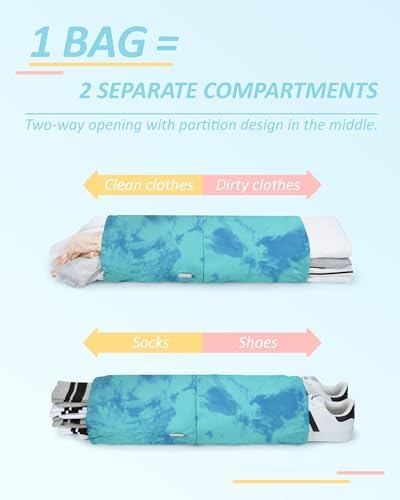 BAGSMART 6 Set Compression Packing Cubes - Lightweight Travel Essentials, Durable Luggage Organizer