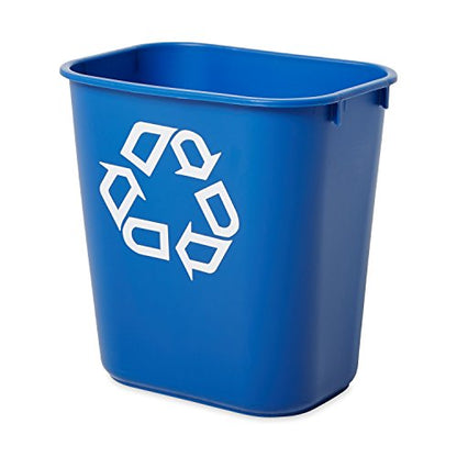 Rubbermaid Commercial Deskside Recycling Container, 3.4-Gallon, Blue, Small, Plastic, for Bedroom/Bathroom/Office, Fits Under Desk/Sink/Cabinet, Pack of 12