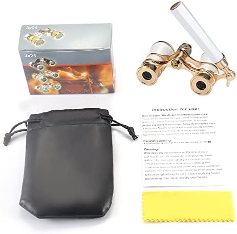 Aroncent Portable Binoculars 3x2.5 Magnification for Theatre Sports Concert Outdoor Camping Color Choice, Base Metal