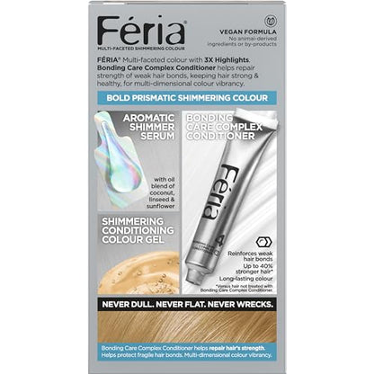 L'Oreal Paris Feria Multi-Faceted Shimmering Permanent Hair Color, 100 Pure Diamond, Hair Dye Kit, Pack of 2