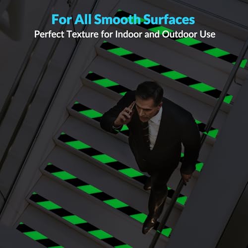 LifeGrip Anti Slip Traction Tape with Glow in Dark Green, 2 Inch x 38 Feet - Best Grip, Friction, Abrasive Adhesive for Stairs, Tread Step, Indoor and Outdoor, Green/Black (2 inch X 38 feet)