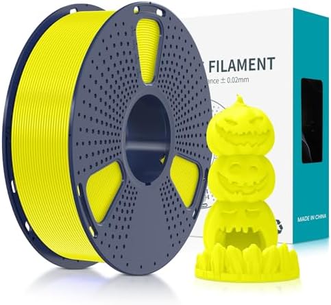 SUNLU Fluorescent PLA 3D Printer Filament, PLA Filament 1.75mm, Brighter Color for Halloween Decoration, Neatly Wound Filament, Fit Most FDM 3D Printer, 1kg Spool, Fluorescent Yellow