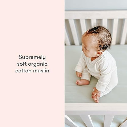 Newton Baby Organic Fitted Crib Sheets (2-Pack) - Ultra Breathable and Soft, 100% Organic Muslin Cotton, Fits All Standard Cribs, White…