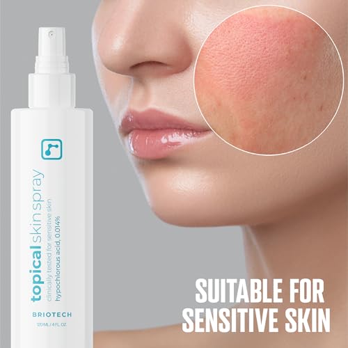 BRIOTECH Topical Skin Spray, Hypochlorous Acid for Sensitive Skin, HOCl Facial Mist, Full Body Support Against Irritation, Calm Redness, Soothe Foot & Scalp, 32 oz Refill (1 Pack)