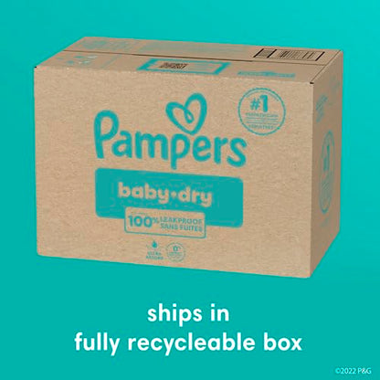 Pampers Diapers - Baby Dry - Size 4, 186 Count, Absorbent Disposable Infant Diaper (Packaging May Vary)