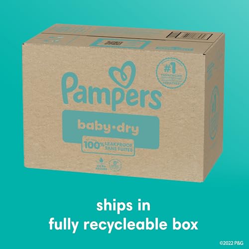 Pampers Diapers - Baby Dry - Size 1, 120 Count, Absorbent Disposable Infant Diaper (Packaging May Vary)