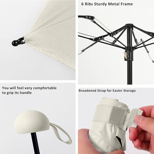 BAODINI Travel Mini Umbrella for Purse With Case Small Compact UV Sun Protection Sun Lightweight Tiny Pocket Umbrella for Women Girls and Men
