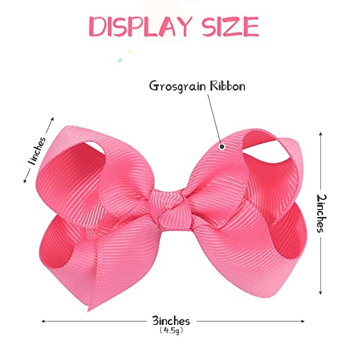 80PCS 3Inch Hair Bows for Girls Grosgrain Ribbon Toddler Hair Accessories with Alligator Clips for Toddlers Baby Girls Kids Teens in Pairs