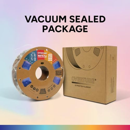 OVERTURE Matte PLA 3D Printer Filament 1.75mm, Matt Surface & Low Warping Filament 1kg Spool (2.2 lbs), Accuracy +/- 0.02 mm, Fit Most FDM Printers (Matte Blue)