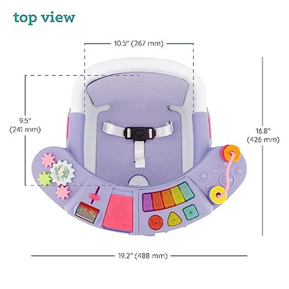Infantino Music & Lights 3-in-1 Discovery Seat & Booster, Toddler Booster Seat for Dining Table or Kitchen Chair, Baby Activity Center & Snack Tray, Lavender