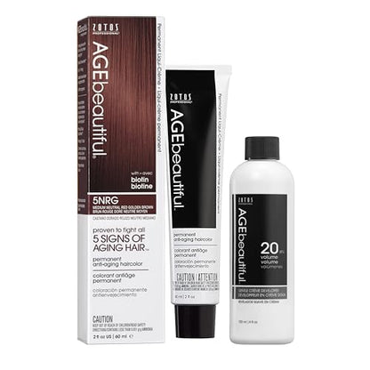 AGE beautiful Permanent Hair Color Dye Liqui Creme | 100% Gray Coverage | Anti-Aging Haircolor | Biotin for Thicker, Fuller Hair | Professional Salon Coloring