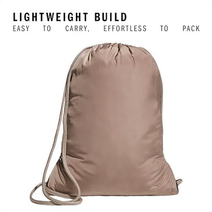adidas Alliance Sackpack, Drawstring Backpack, Lightweight Small Gym Bag for Women and Men, Chalky Brown/Gunmetal, One Size