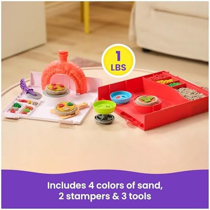 Kinetic Sand SquishPizza Playset, Rising Pizza Toy with 1lb of Play Sand & 5 Tools, Sensory Toys for Kids & Classroom, Back to School Teacher Must Haves