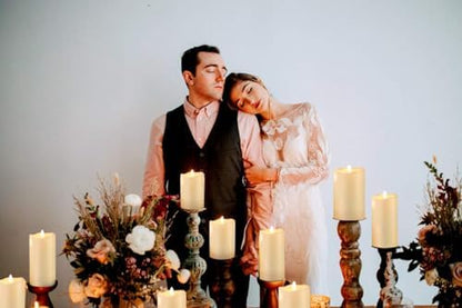 ANGELLOONG Flickering Flameless Candles, Realistic LED Candles with Remote and Timer, Set of 3 Battery Operated Candles for Room Fall Home Decor Wedding Christmas Decorations