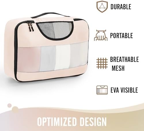 Veken 8 Set Packing Cubes, Travel Gifts for Women Mom, Carry on Suitcase Organizer Bags with Hanging Toiletry Bag and Large Laundry Bag, Travel Essentials Luggage Accessories for Cruise Ship