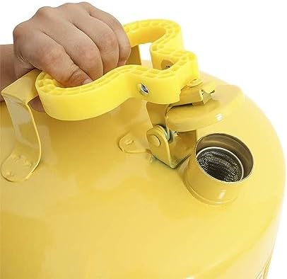 Eagle 5 Gallon Type I Yellow Safety Gas Can for Diesel with Flame Arrester, Self-Closing Lid, and F-15 Funnel, Made in the USA, Galvanized Steel Flammable Storage Can, UI50FSY