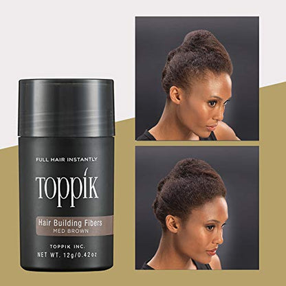 Toppik Hair Building Fibers, Fill In Fine or Thinning Hair Instantly Thicker, Fuller Looking Hair 9 Shades,4 size options