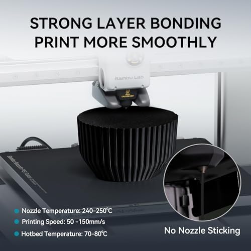 SUNLU Carbon Fiber Filament, PETG-CF 3D Printer Filament 1.75mm, Excellent Mechanical Properties, High Impact Strength, Heat-Resistant, Fit Most FDM Printers, PETG CF 1KG Spool. (Matte Black)