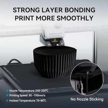 SUNLU Carbon Fiber Filament, PETG-CF 3D Printer Filament 1.75mm, Excellent Mechanical Properties, High Impact Strength, Heat-Resistant, Fit Most FDM Printers, PETG CF 1KG Spool. (Matte Black)