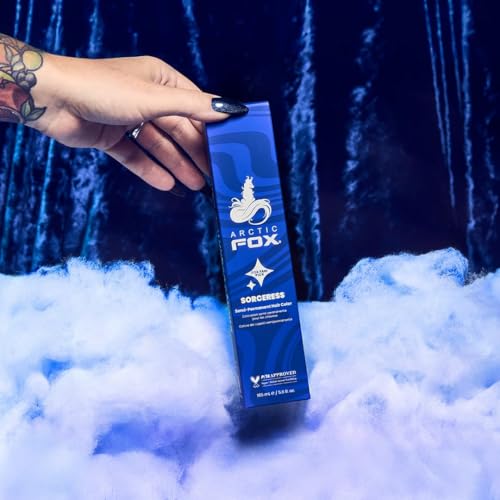 Arctic Fox Semi-Permanent Hair Color Dye, Vegan & Cruelty-Free, Ammonia-Free, Peroxide-Free, Conditioning, Midnight Blue, Sorceress, For All Hair Types, 5.6 Fl Oz (Pack of 2)
