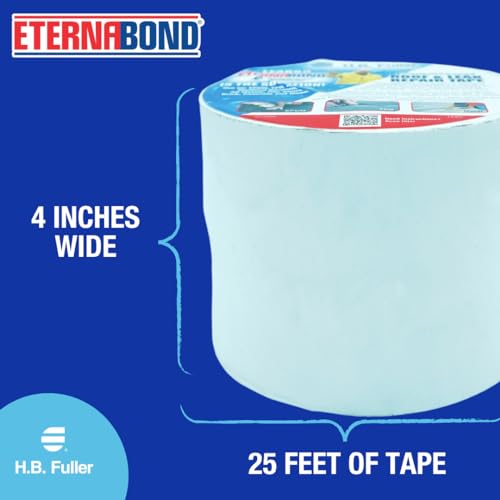EternaBond RoofSeal White 4" x25' MicroSealant UV Stable RV Roof Seal Repair Tape | 35 mil Total Thickness - EB-RW040-25R - One-Step Durable, Waterproof and Airtight Sealant