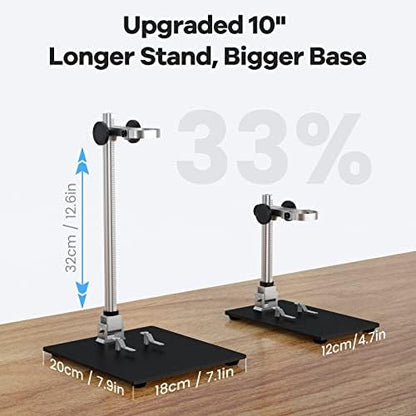 LM210 10.1'' LCD Coin Digital Microscope Full View for Error Coins, Soldering Microscope Camera for Electronics Repair, 260X Adults Coin Magnifier with Lights, [12.6'' Microscope Stand] 32G