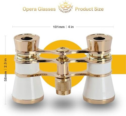 Opera Glasses,3X25 Theater Binoculars with Foldable and Extendable Handle,Mini Binocular Compact Lightweight,Portable Theater Glasses for Adults Kids Women in Musical Concert