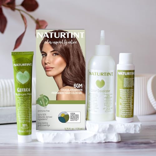 Naturtint 6GM Chocolate Brown Permanent Hair Color (Pack of 6), Ammonia Free, Vegan, Cruelty Free, up to 100% Gray Coverage, Long Lasting Results (Packaging may vary)