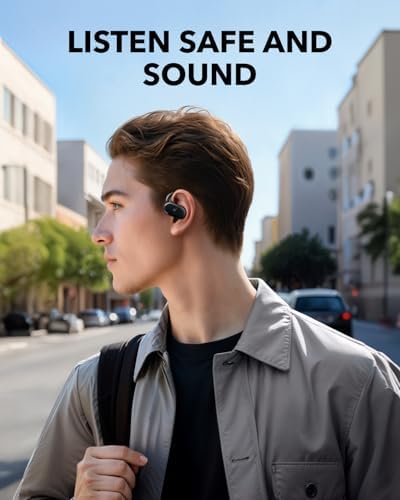 Soundcore V20i by Anker Open-Ear Headphones, Adjustable Ear Hooks, Ultra-Comfort, Snug Fit, Powerful Sound, Clear Calls, IP55, 36H Playtime, Bluetooth 5.4 Wireless Earbuds, Multipoint Connection