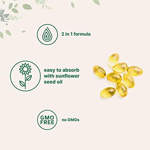 Micro Ingredients Vitamin D3 5,000 IU + K2 MK-7 100 mcg, 300 Softgels | 2-in-1 Bone, Immune & Heart Support | Easy to Swallow, Non-GMO