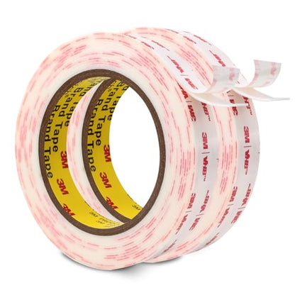 Double Sided Mounting Tape 0.75''x15.4Ft 2 Pack, Made of 3M VHB White 4950 Heavy Duty Adhesive Waterproof Heat Resistant Foam Tape for Car Home Office Deco