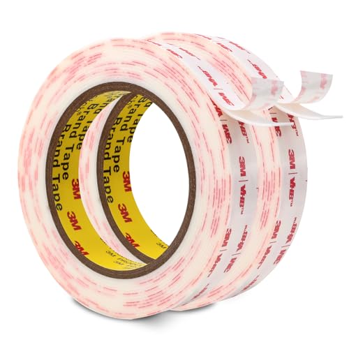 Double Sided Mounting Tape 0.75''x15.4Ft 2 Pack, Made of 3M VHB White 4950 Heavy Duty Adhesive Waterproof Heat Resistant Foam Tape for Car Home Office Deco